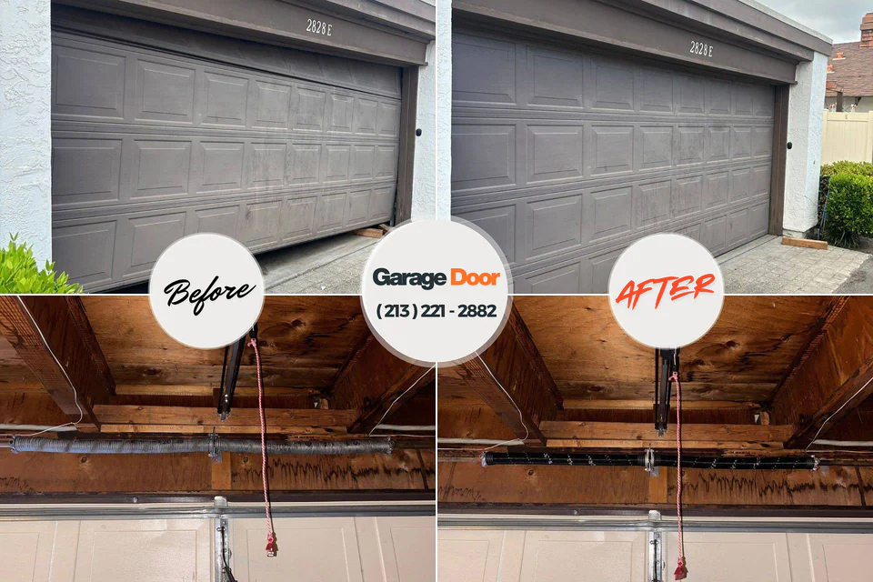 Before and after: garage door repair Ruidoso Downs, NM